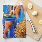 砂漠の夕焼け キッチンタオル (四つ折り)