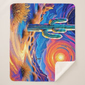 砂漠の夕焼け シェルパブランケット (正面)