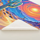 砂漠の夕焼け シェルパブランケット (3/4)