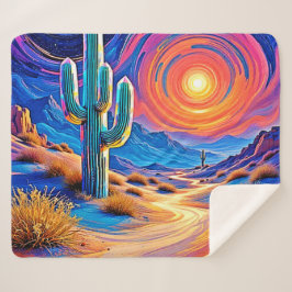 砂漠の夕焼け シェルパブランケット