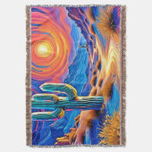 砂漠の夕焼け スローブランケット (正面縦)