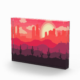 砂漠の夕焼け フォトブロック