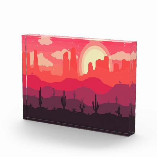 砂漠の夕焼け フォトブロック (右)