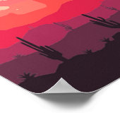 砂漠の夕焼け ポスター (角)