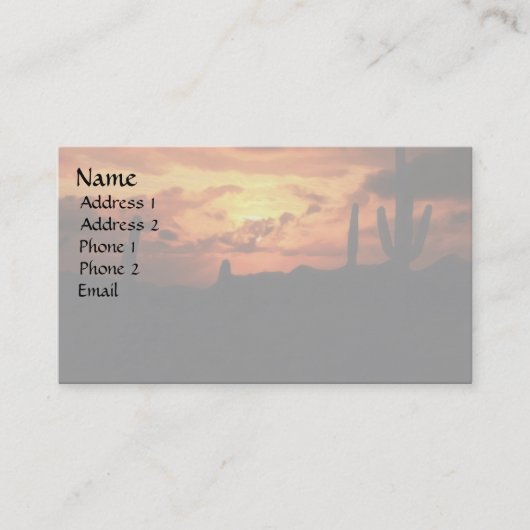 砂漠の夕焼け 名刺 (正面)