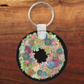 砂漠の多肉性リースキーチェーン キーホルダー (正面)