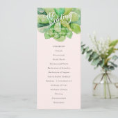 砂漠の多肉性結婚式 プログラム – ピンク (スタンド正面)