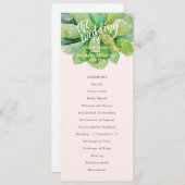 砂漠の多肉性結婚式 プログラム – ピンク (正面/裏面)