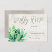 砂漠の多肉性RSVPカード – 石 出欠カード (正面/裏面)