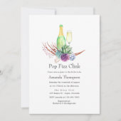 砂漠の多肉株ポップ・アートのフィズザニンクブライダルシャワー 招待状 (正面)