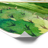 砂漠の多肉栽培のカスタムウェディングポスター ポスター (角)