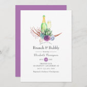 砂漠の多肉栽培ブランチとバブリーブライダルシャワー 招待状 (正面/裏面)