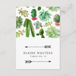 砂漠の多肉植物の結婚式の名札 招待状