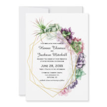 砂漠の多肉植物 ウェディング 招待状