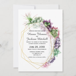 砂漠の多肉植物 ウェディング 招待状