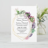 砂漠の多肉植物 ウェディング 招待状 (スタンド正面)