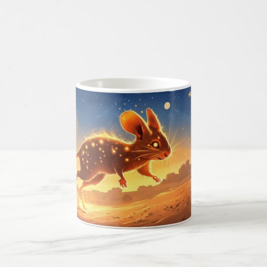 砂漠の夜にいるネズミ コーヒーマグカップ (中央)