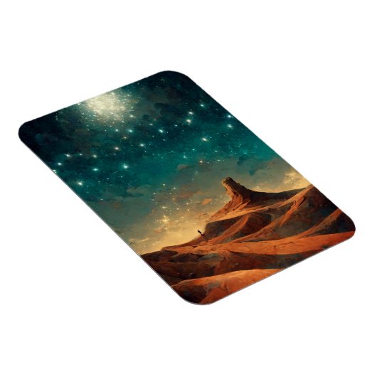 砂漠の夜ファンタジー風景Sci-Fi マグネット (右側)