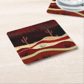 砂漠の夜 スクエアペーパーコースター (アングル)