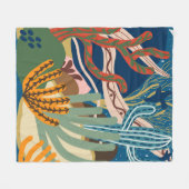 砂漠の夜 フリースブランケット (正面(横))