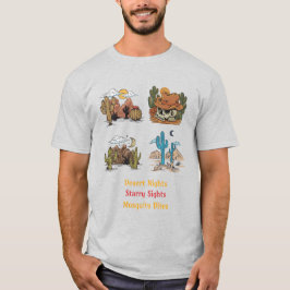 砂漠の夜 空の星 モスキートバイト 砂漠 Tシャツ