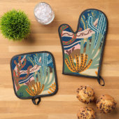 砂漠の夜 鍋つかみ&鍋敷きセット (トップダウン)