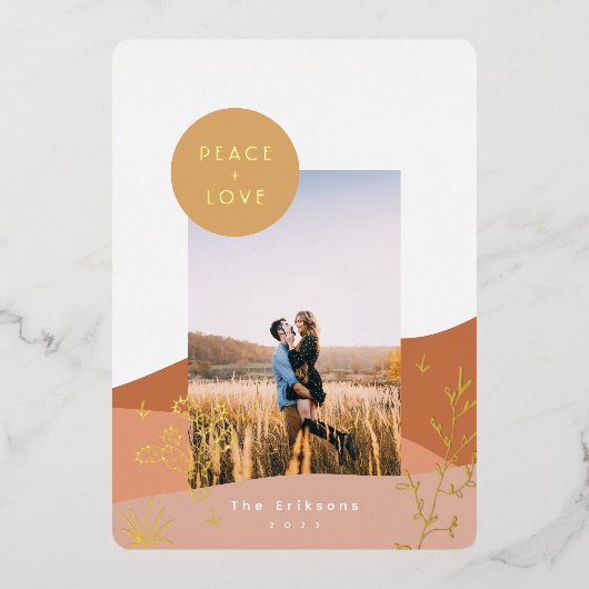 砂漠の夢のミニマモダンリストの風景 箔シーズンカード (正面)