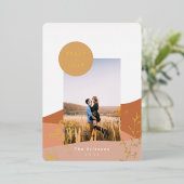 砂漠の夢のミニマモダンリストの風景 箔シーズンカード (立ち正面)