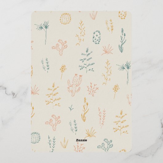 砂漠の夢のミニマモダンリストの風景 箔シーズンカード (裏面)