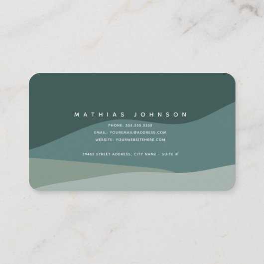 砂漠の夢のミニマルな昼と夜 名刺 (裏面)