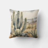 砂漠の夢の風景サボテン水の色の装飾 クッション (裏面)