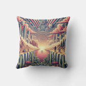 砂漠の夢の風景：無限のオアシス疑問に思 クッション (裏面)