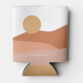 砂漠の夢ミニマリスト太陽と月 缶クーラー (正面)