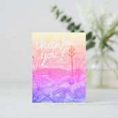 砂漠の夢 水彩画 ニューメキシコ州の夕日ありがとう ポストカード (スタンド正面)