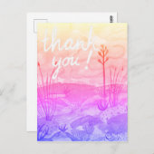 砂漠の夢 水彩画 ニューメキシコ州の夕日ありがとう ポストカード (正面/裏面)