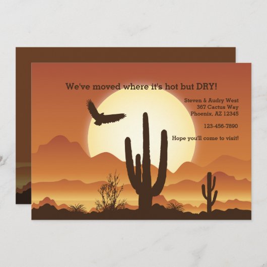 砂漠の太陽の引越しのお知らせ 案内状 (正面/裏面)