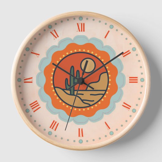 砂漠の太陽 壁時計 (正面)