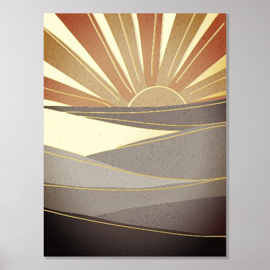 砂漠の太陽 箔ポスター (正面)