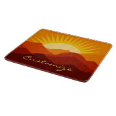 砂漠の山々夕焼けサンダー_コーブ カッティングボード (角)