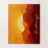 砂漠の山々夕焼けサンダー_コーブ ジグソーパズル (縦)