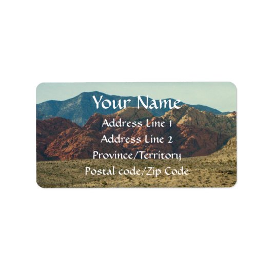 砂漠の山々 ラベル (正面)