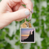 砂漠の山にあるバスハーバー灯台 キーホルダー (手)