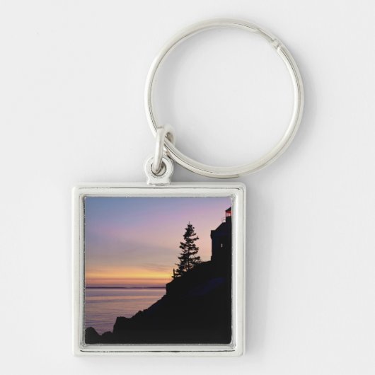 砂漠の山にあるバスハーバー灯台 キーホルダー (正面)