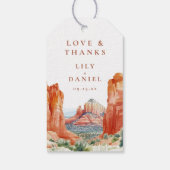 砂漠の山 水彩 結婚式 感謝カード ギフトタグ (裏面)