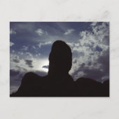 砂漠の岩のシルエット：アーチーズ国立公園の写真 ポストカード (正面)