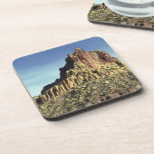 砂漠の岩の山のピーク風景の写真 コースター (左側)