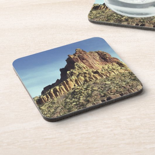砂漠の岩の山のピーク風景の写真 コースター (左側)