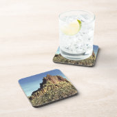 砂漠の岩の山のピーク風景の写真 コースター (右側)