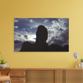 砂漠の岩シルエット：アーチ国立公園写真 キャンバスプリント (インサイチュ (リビング))