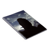 砂漠の岩シルエット:アーチ国立公園写真 ノートブック (右側)